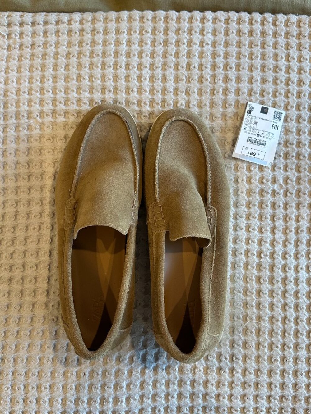 Zara Men's Tan Slip-On Loafers- SIZE 10